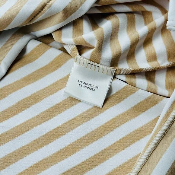 Peter Millar Men’s XXL Bold Stripe Print Gold Blue Golf Polo Shirt Crown Crafted - Picture 6 of 10